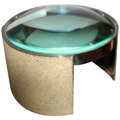 Rare and unusual French silver and Shagreen Table magnifier