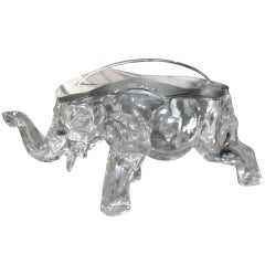 Very Unusual Figural Glass Elephant Box
