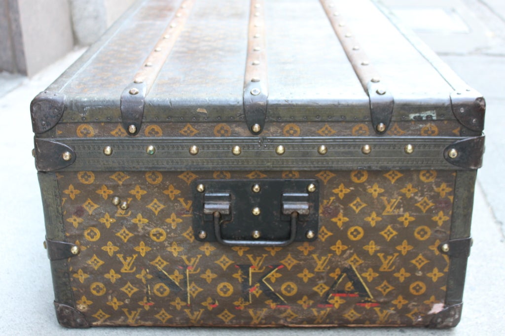 French 1930's Louis Vuitton Steamer Trunk For Sale