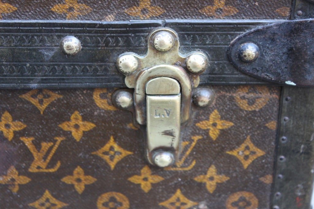 Leather 1930's Louis Vuitton Steamer Trunk For Sale