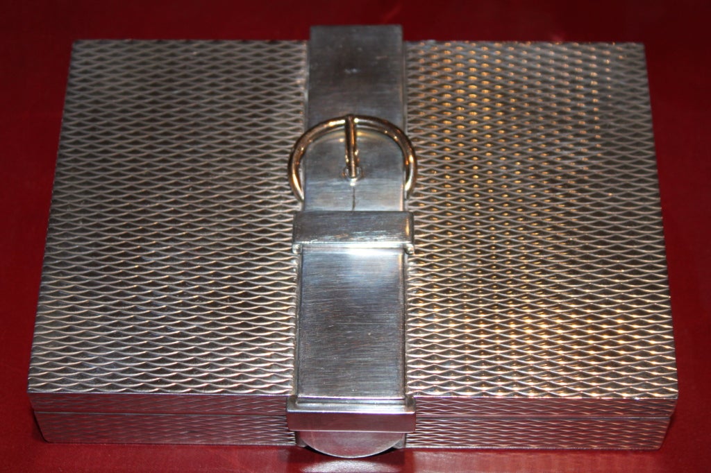Extremely Rare Hermes Silver and Gold Belt Strap Box