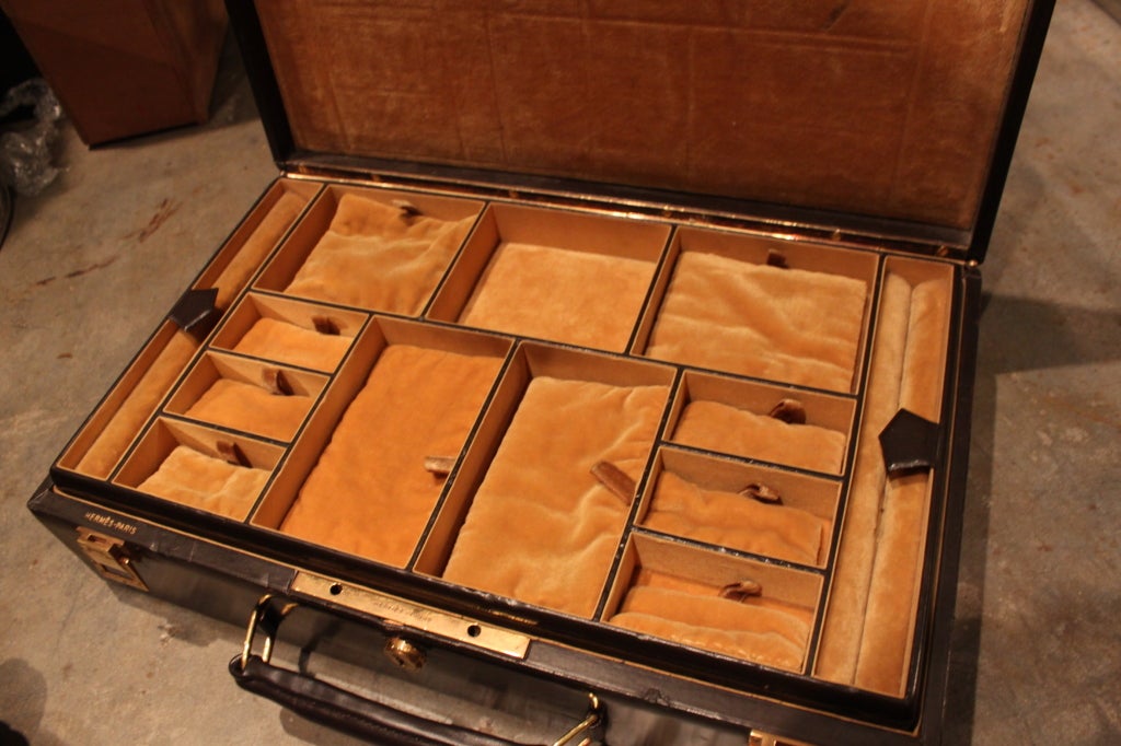 Super Rare custom Hermes Jewelry box with two levels .This is the biggest model they made.