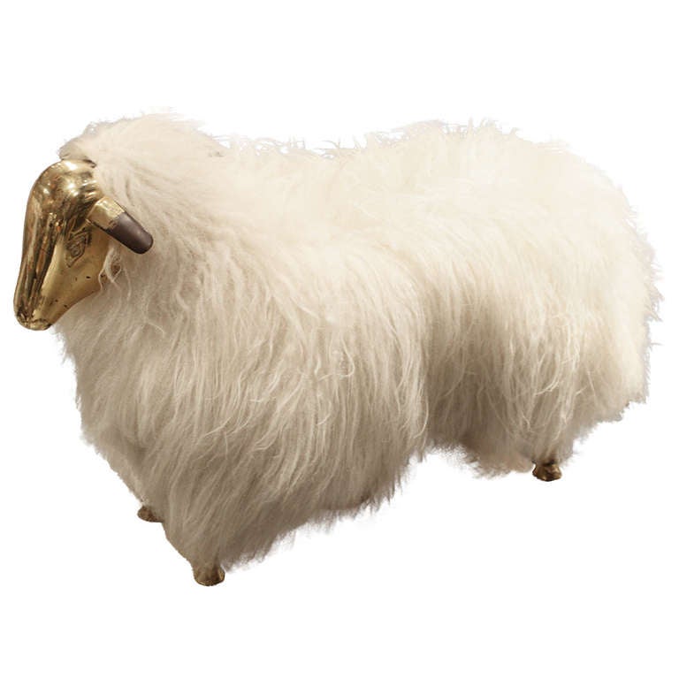 A Fine School of Lalanne Sheep Stool - France circa 1970