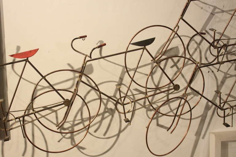 Curtis Jere Wall Hanging Bicycle Sculpture In Good Condition In New York, NY