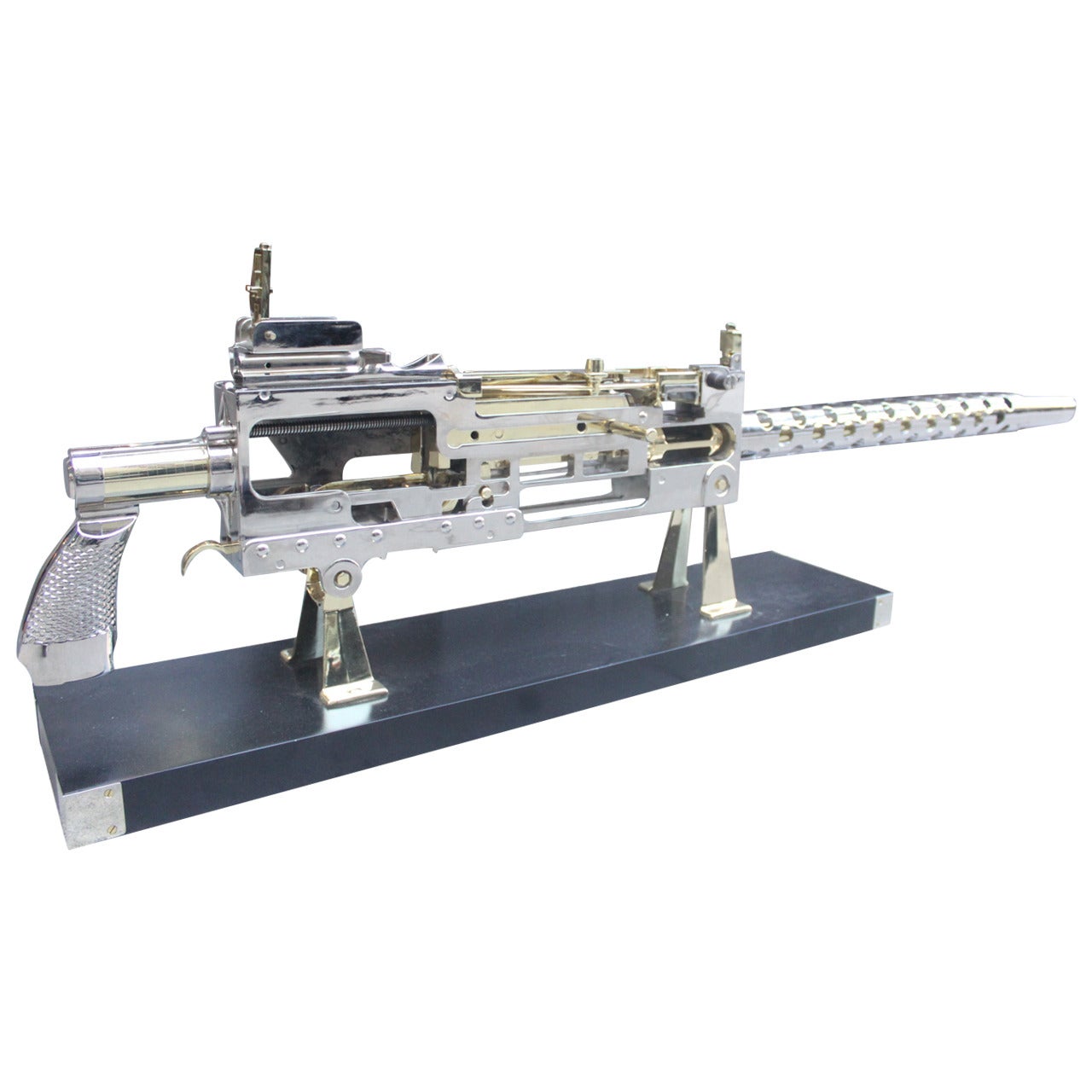 Nickel and Brass Plated Machine Gun Cutaway Model