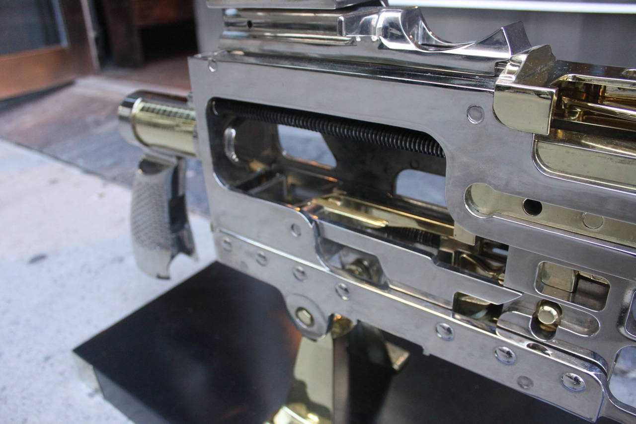 Nickel and Brass Plated Machine Gun Cutaway Model 2