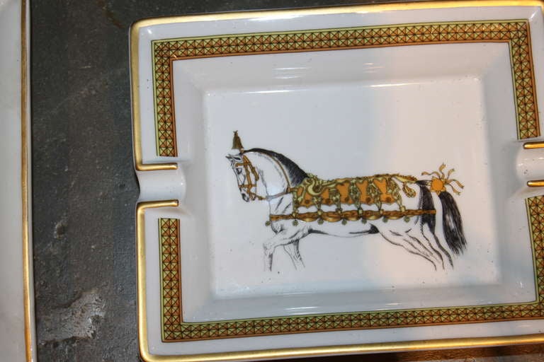 French Collection of Hand-Painted Hermes Ashtrays For Sale