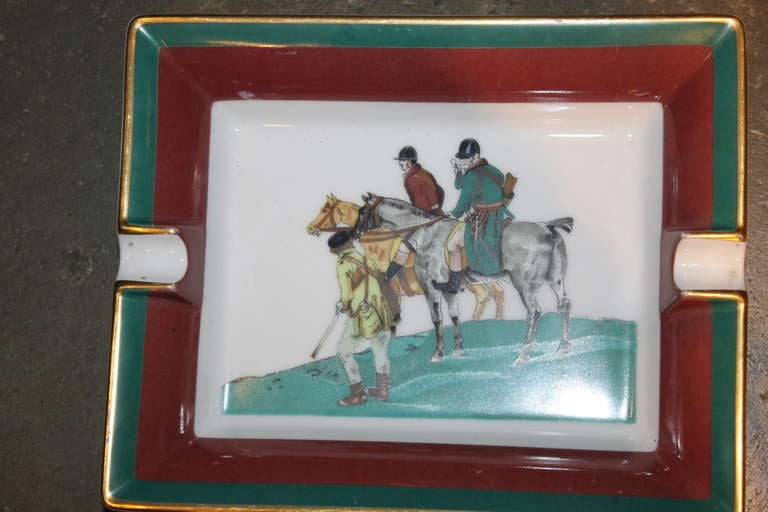 Mid-20th Century Collection of Hand-Painted Hermes Ashtrays For Sale