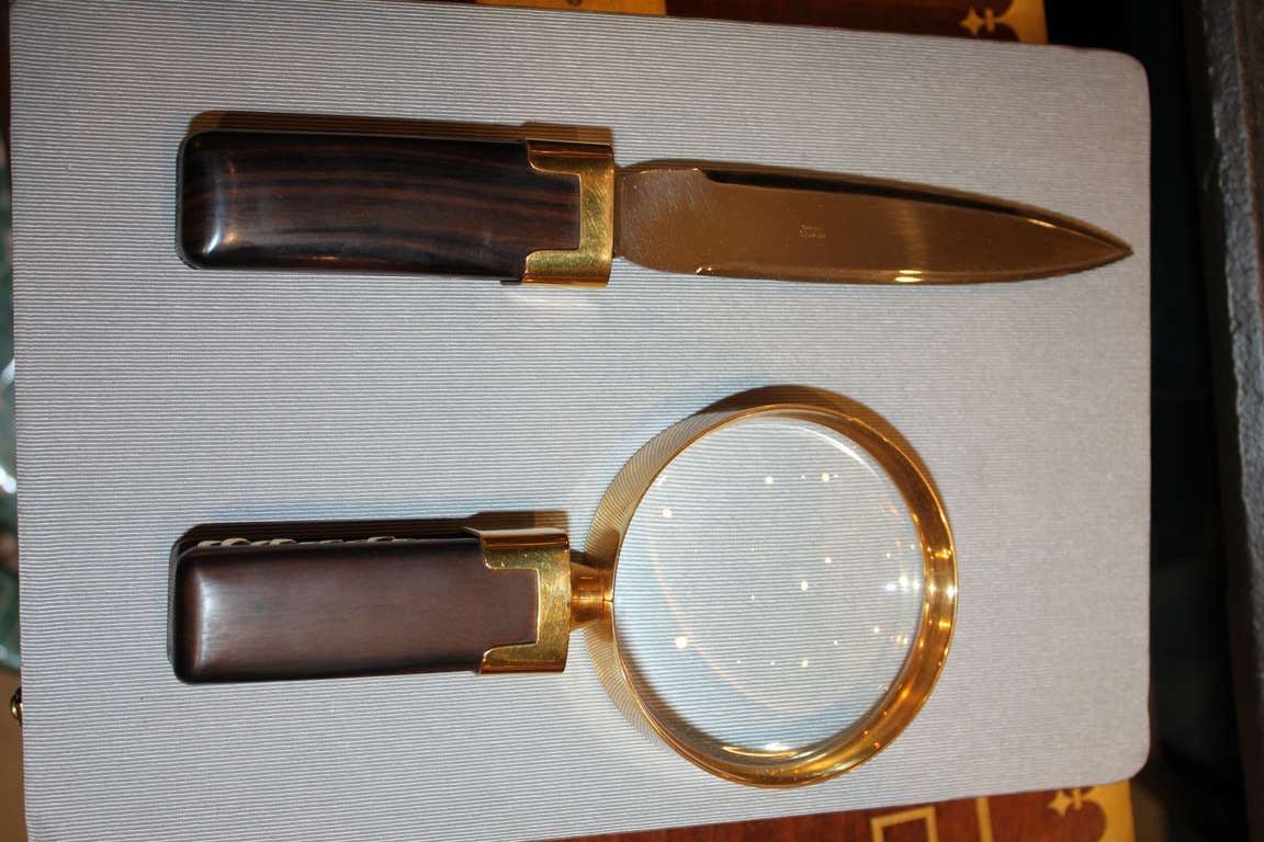 Hermes Rosewood  And Chain Desk Set