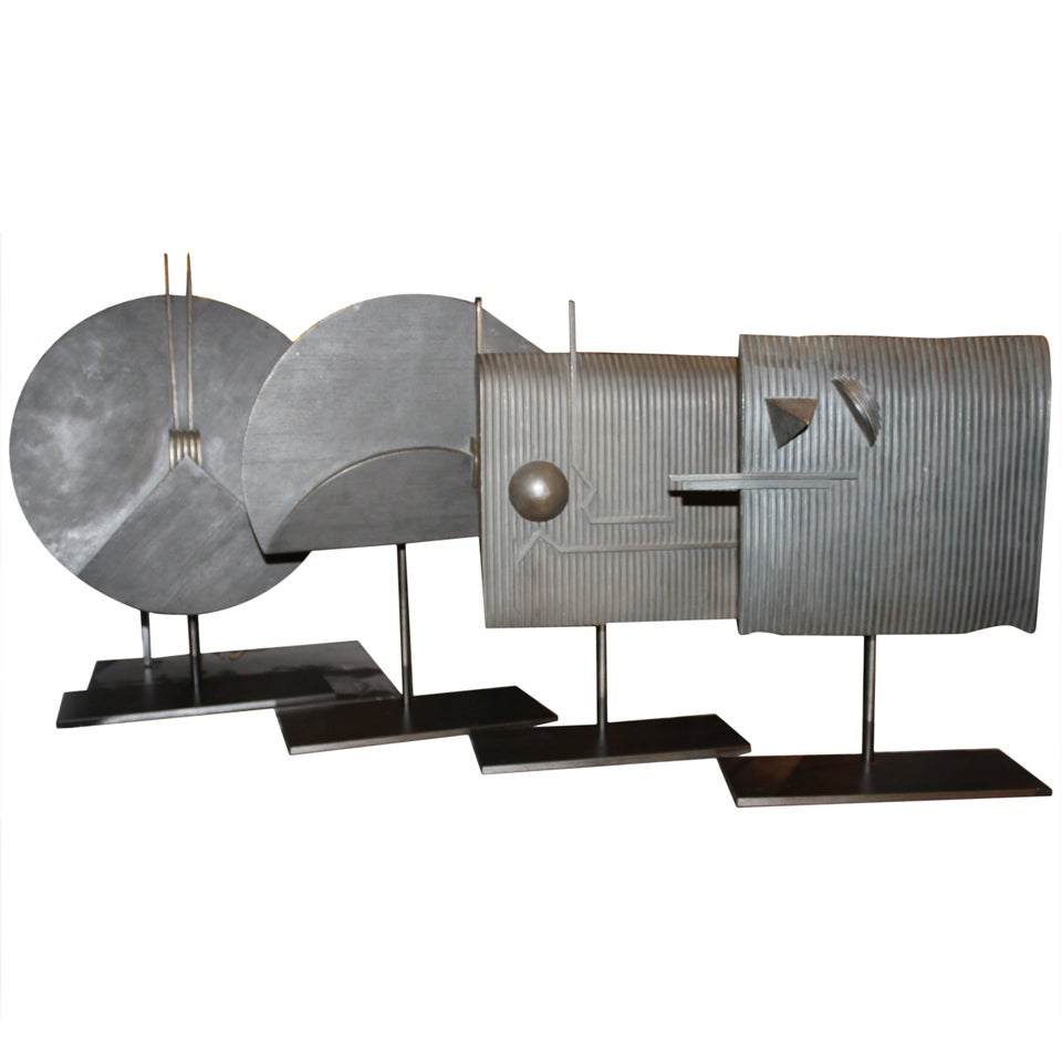 Collection Of 4 Modernist Bronzes By John Brian Chepulis For Sale