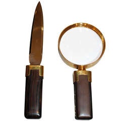 Hermes Rosewood And Chain Desk Set 6