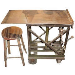 Incredible One of a Kind Custom Fabricated Industrial Machinist's Table