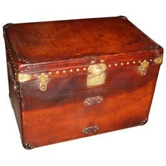 Early All Leather Louis Vuitton Steamer Trunk Circa 1910 Early All Leather Louis Vuitton Steamer Trunk Circa 1910