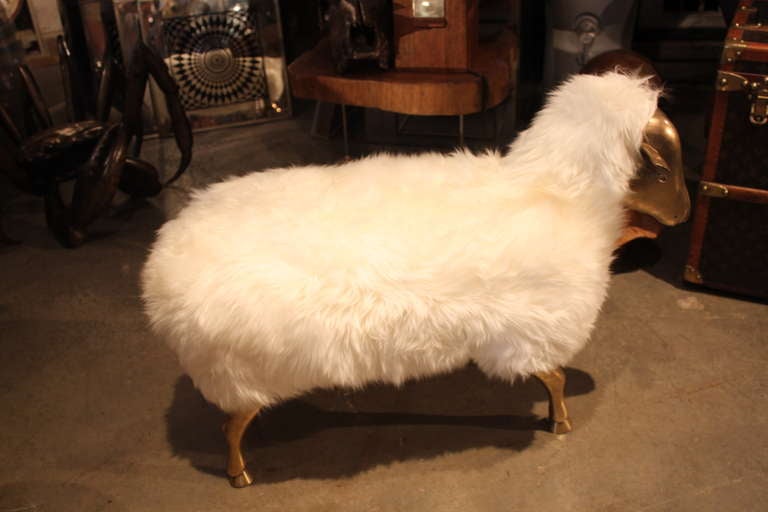 Amazing French Bronze Sheep Stool In Excellent Condition In New York, NY