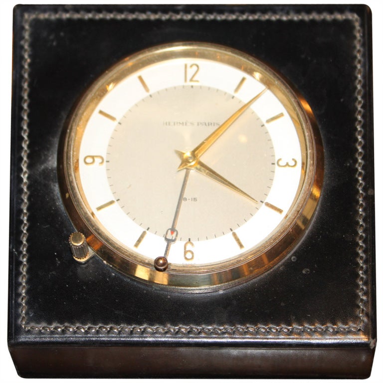 Hermes 1950's Desk Clock For Sale at 1stdibs