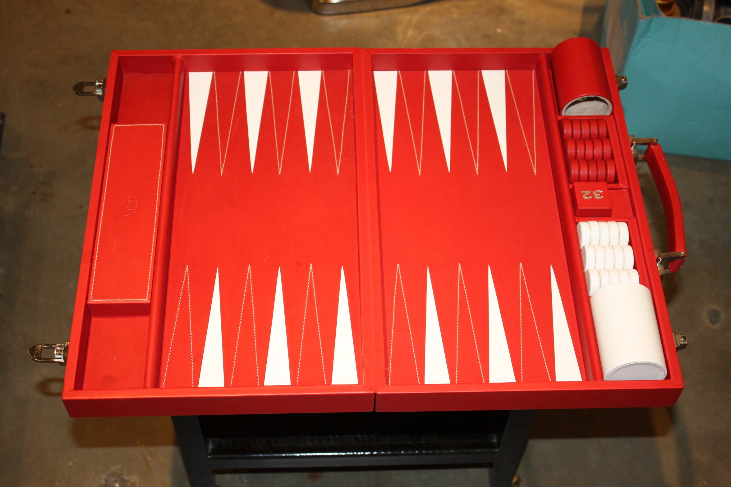 Asprey Leather Backgammon Set
