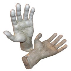 Giant Cast Aluminum Hands Circa 1950
