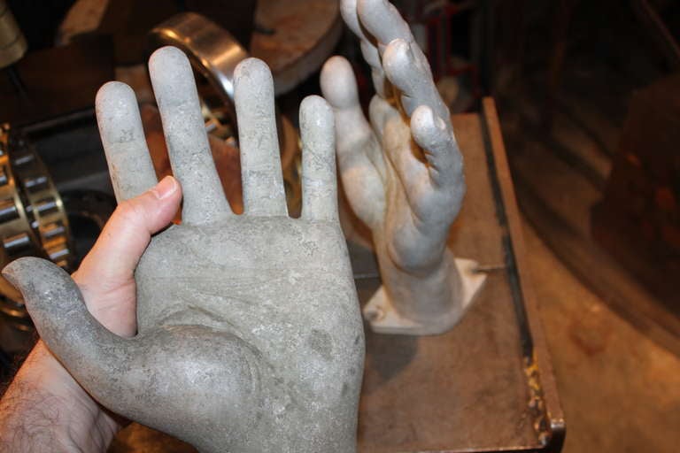 Giant Cast Aluminum Hands Circa 1950 1