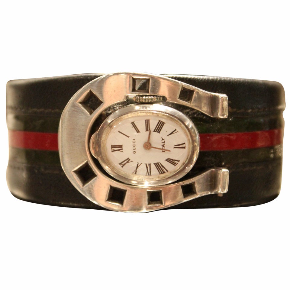 Extremely Rare Gucci Sterling Horseshoe Form Watch 1970