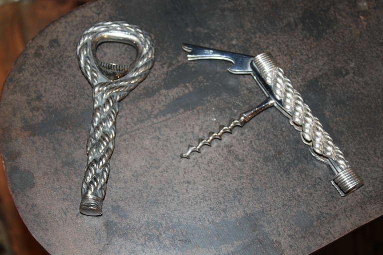 This cool Hermes rope bar set is made of silvered bronze.