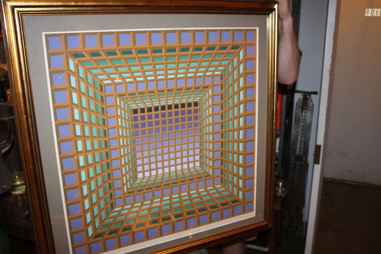 An Optical Masterpiece By Victor Vasarely  1970 For Sale 3