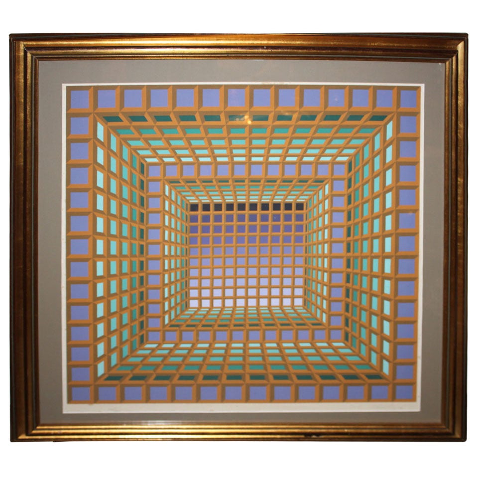 An Optical Masterpiece By Victor Vasarely  1970 For Sale