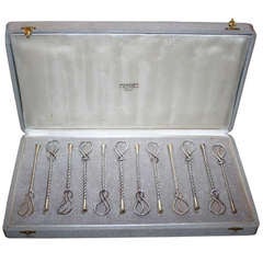 Sterling Hermes Equestrian Bar Set