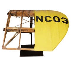 Early Bi-Plane tail rudder mounted on Custom Stand