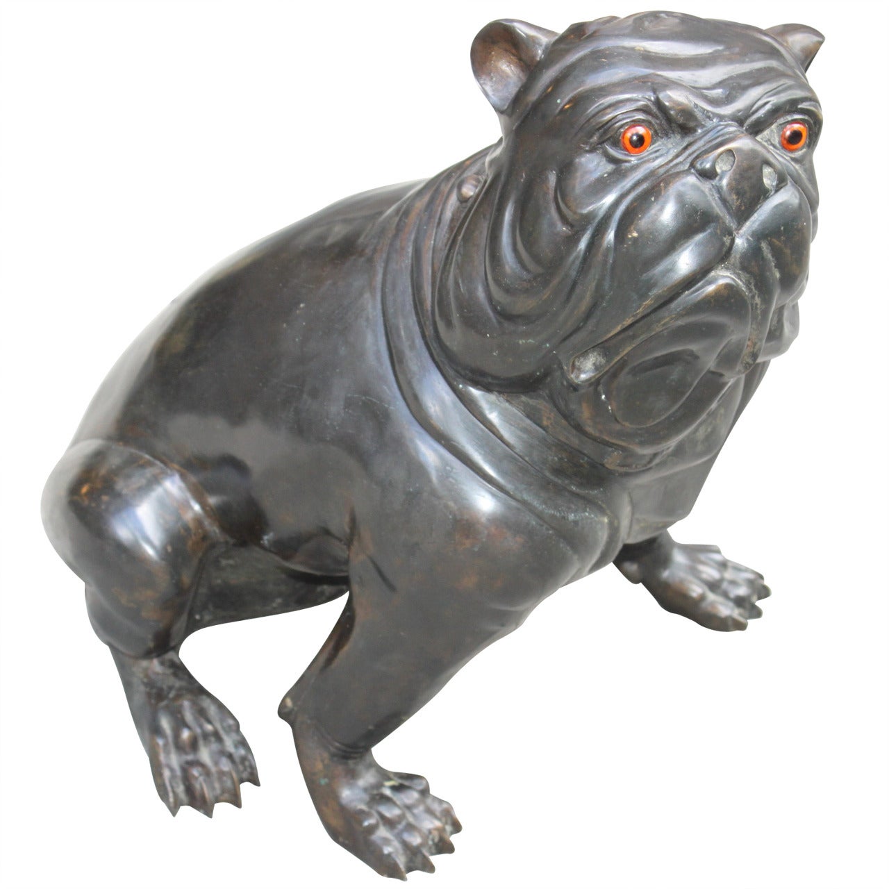 Giant Bronze Bulldog Scupture For Sale