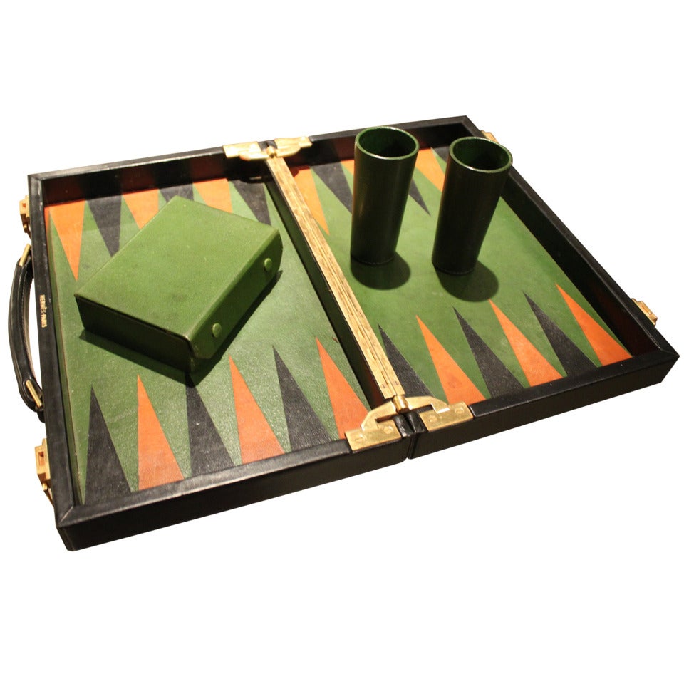 Un beau et rare set de backgammon Hermès:: commandé sur mesure:: 1950