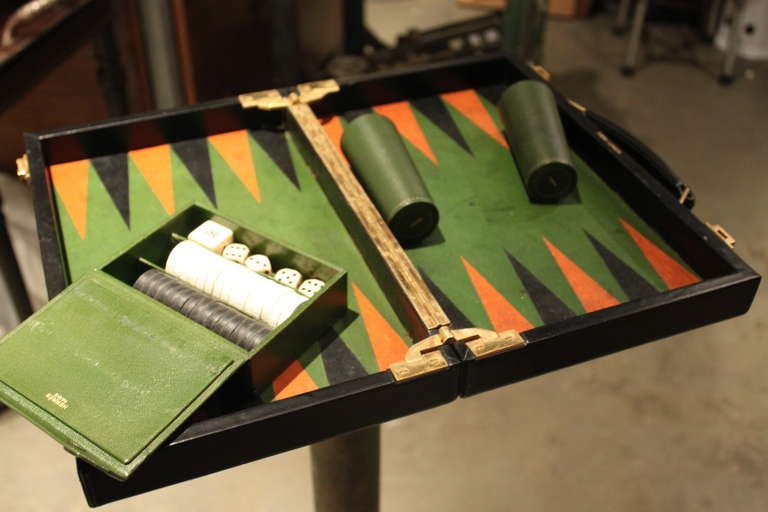 A Fine And Rare Custom Order  Hermes Backgammon Set 1950 In Excellent Condition In New York, NY