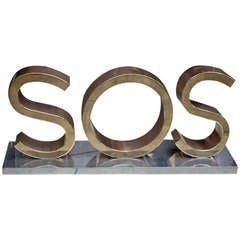 Giant Bronze SOS trade sign French 1930 12