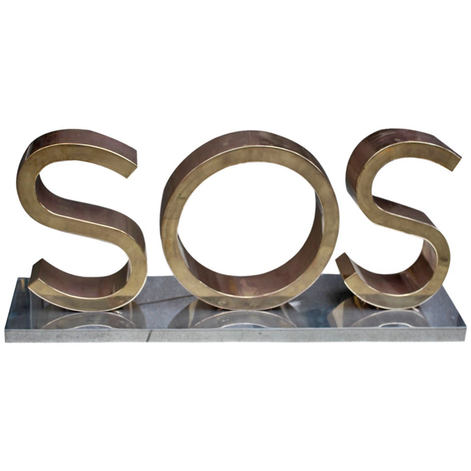 Giant Bronze SOS trade sign French 1930 For Sale