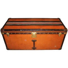 Antique A Giant  Louis Vuitton orange steamer trunk 1925