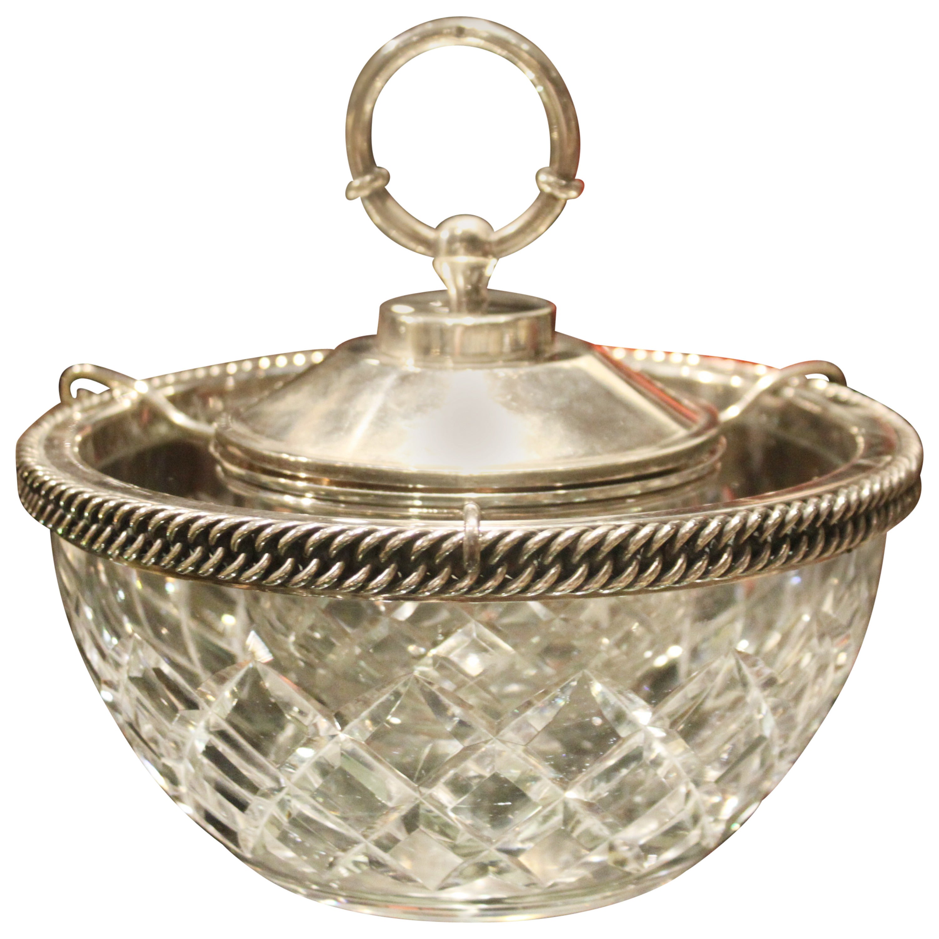 Hermès Sterling and Baccarat Crystal Caviar Service For Sale