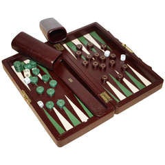 Retro A Fine Asprey Of London Travelling Backgammon Set