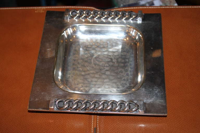 This wonderful Jean Despres Ashtray is double signed and quite large.