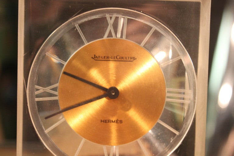 French Hermes Lucite Clock