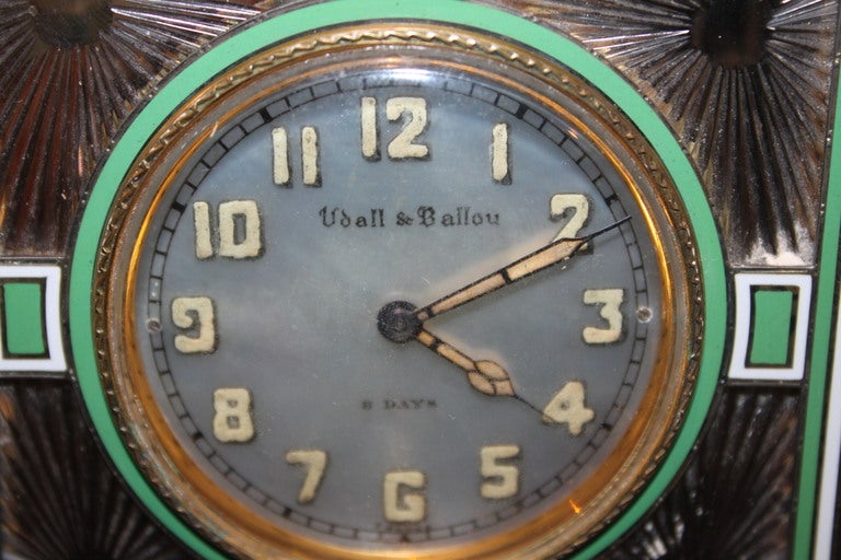 French Deco Enamel Clock 