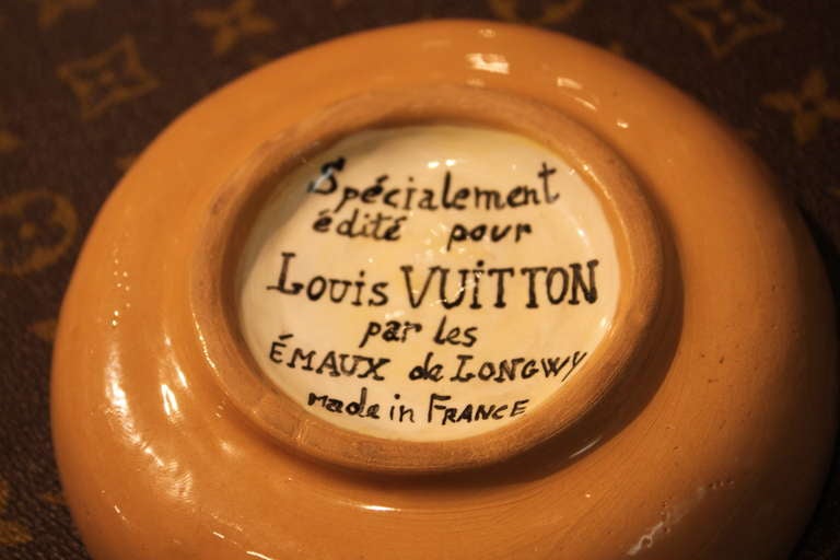 A Fine Louis Vuitton Ceramic Ashtray by Longwy France 1940 at 1stDibs   vintage louis vuitton ashtray, lv ashtray, vide poche louis vuitton longwy