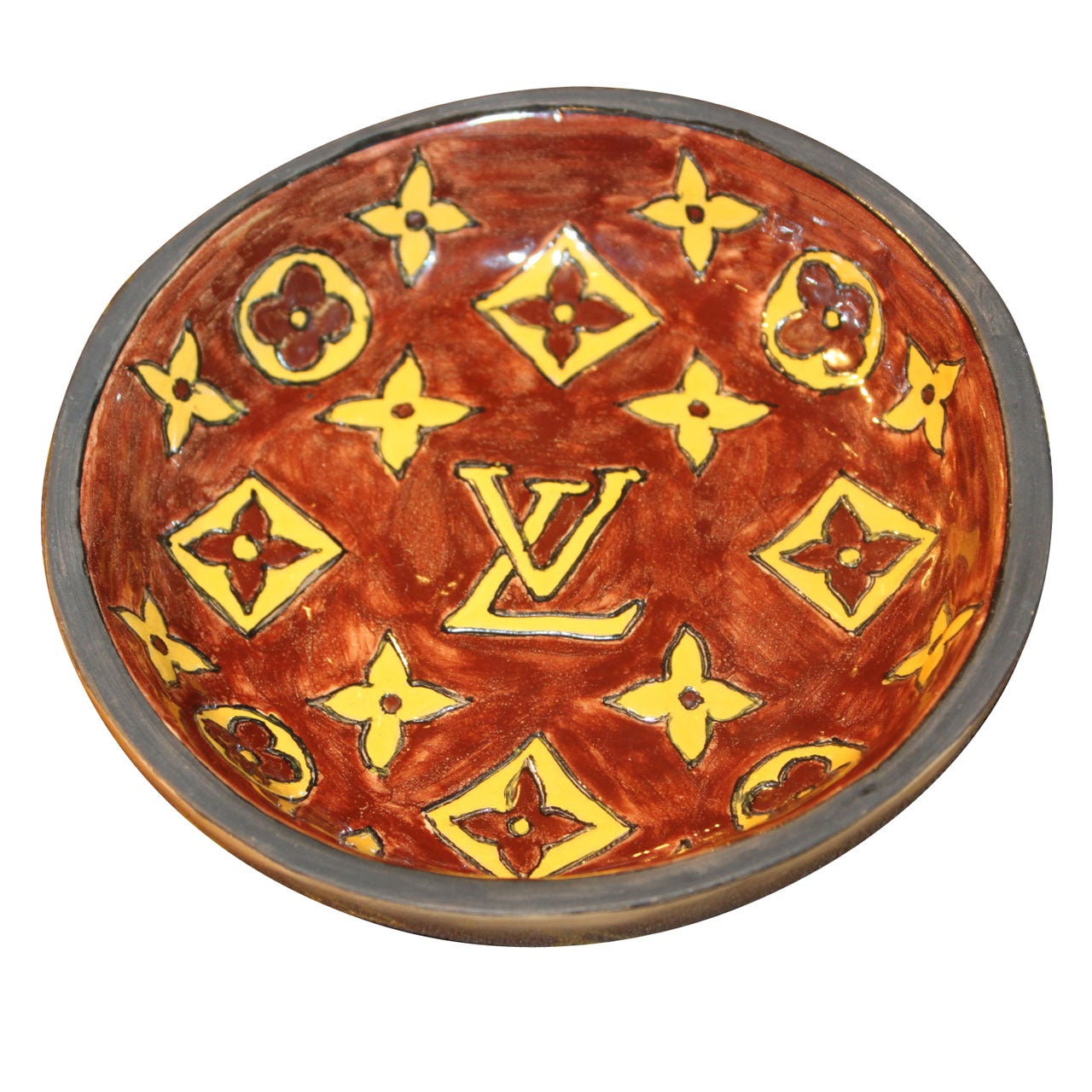 A Fine Louis Vuitton Ceramic Ashtray by Longwy France 1940
