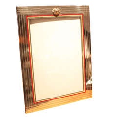 A Fine Cartier Custom Sterling, Enamel and Gold Picture Frame