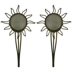 Pair of Large Sunburst Sconces 5