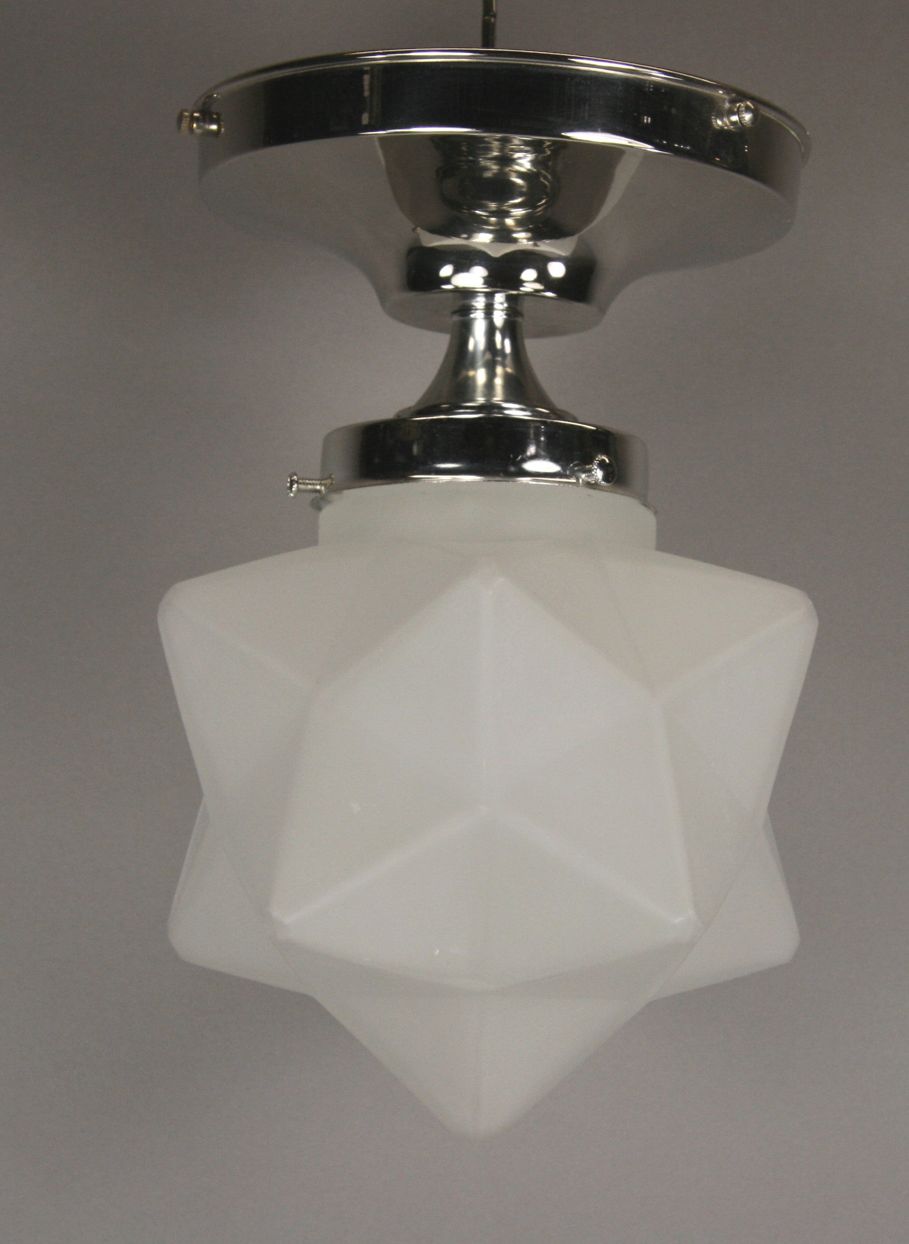 Frosted Glass Star Semi Flush Mount
