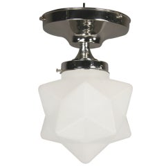 Frosted Glass Star Semi Flush Mount