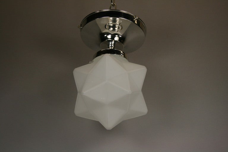 American Frosted Glass Star Semi Flush Mount