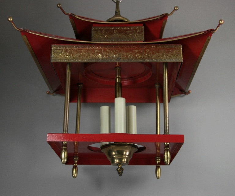 Mid-20th Century Red pagoda lantern