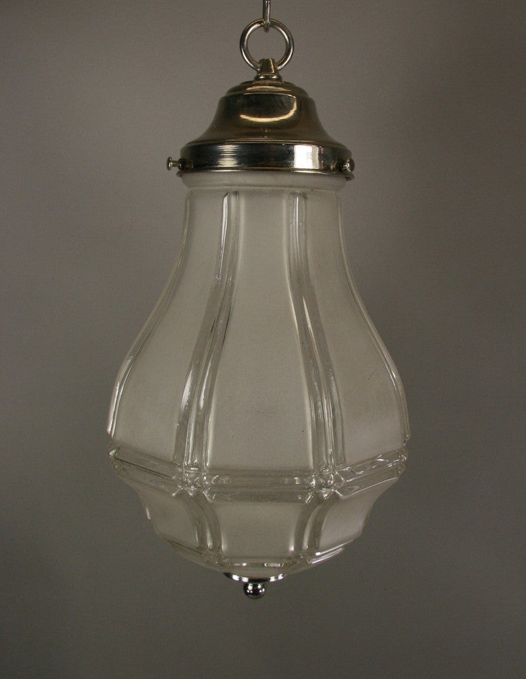 #1-1789ab. A clear and etched glass pendant.
Priced individually. (Two Available.)