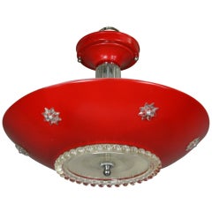 Red Glass Ceiling Fixture