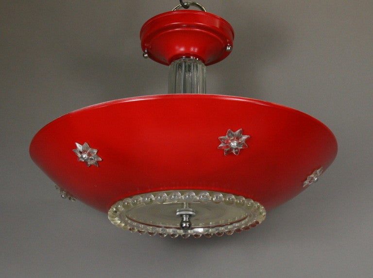 American Red Glass Ceiling Fixture